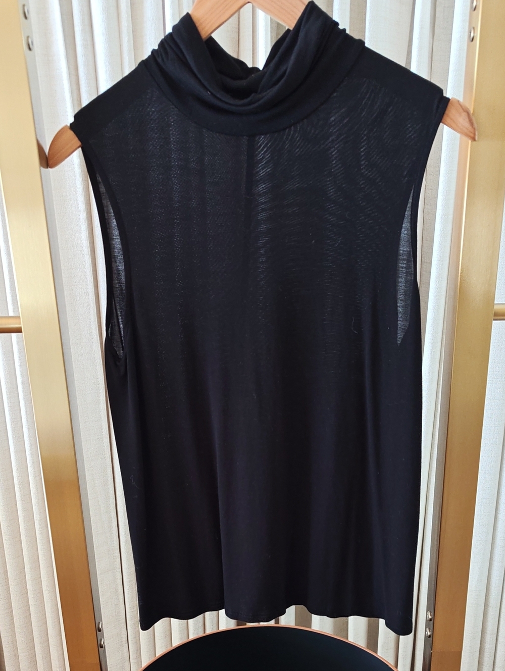 The Row Black Sleeveless Turtleneck Shell